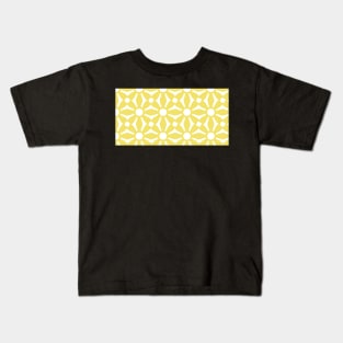 Yellow White Floral Print Kids T-Shirt